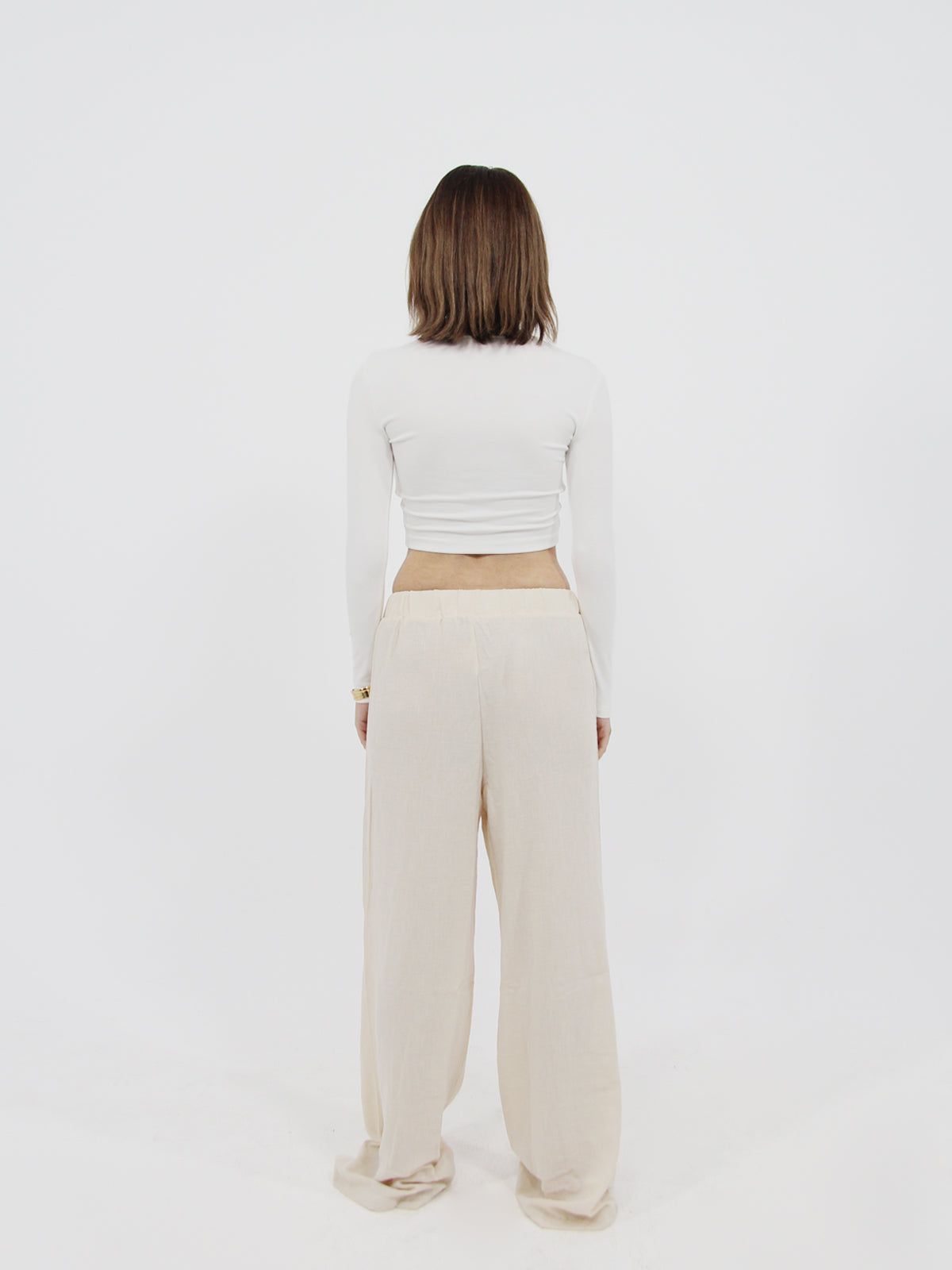 Stone Linen Look Beach Pants