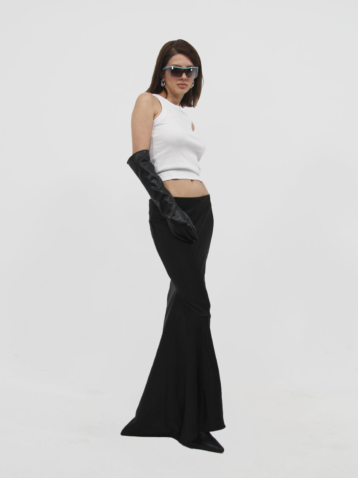 Maxi Satin Skirt Black