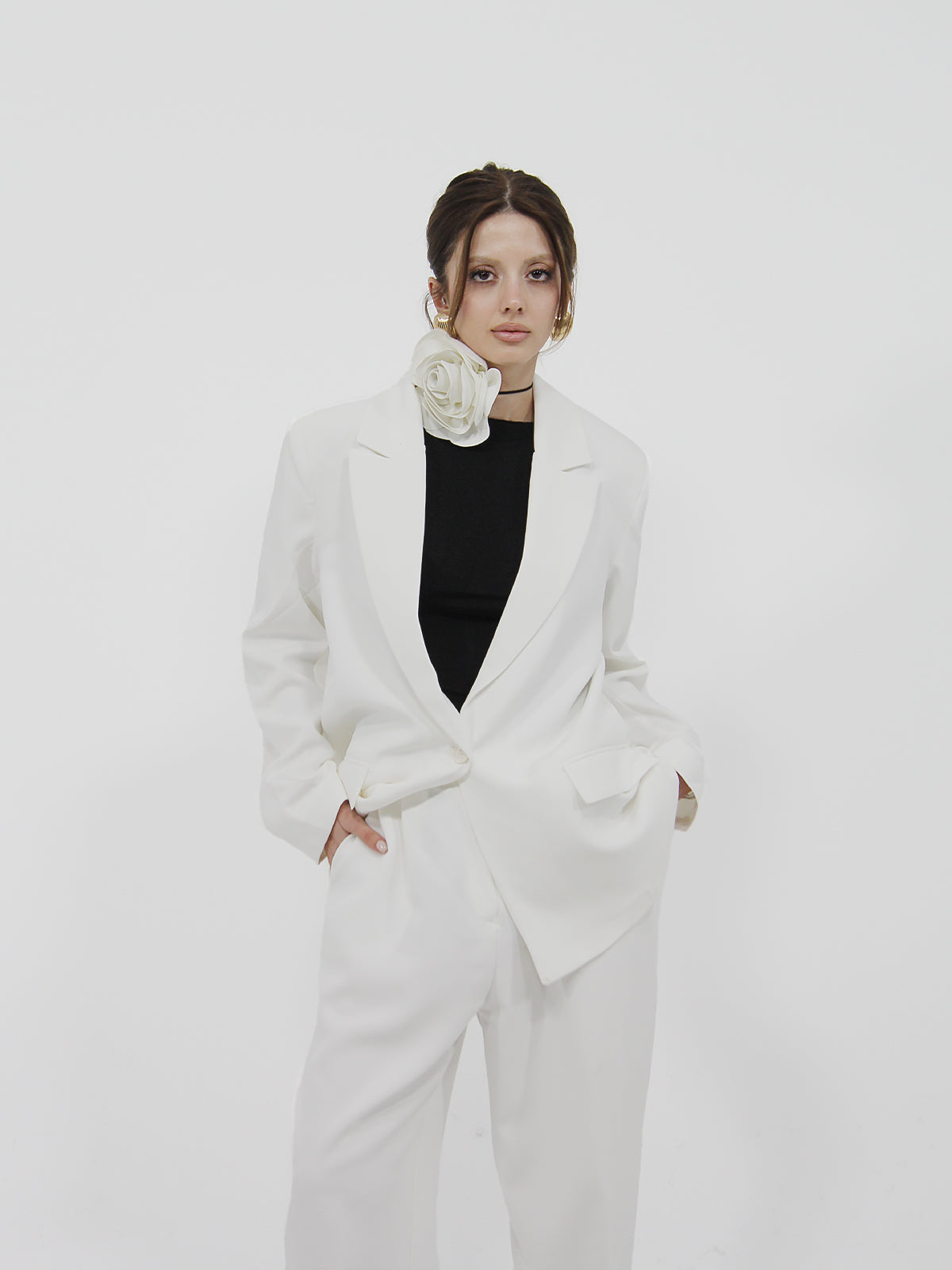 Straight Oversized Blazer Ecru