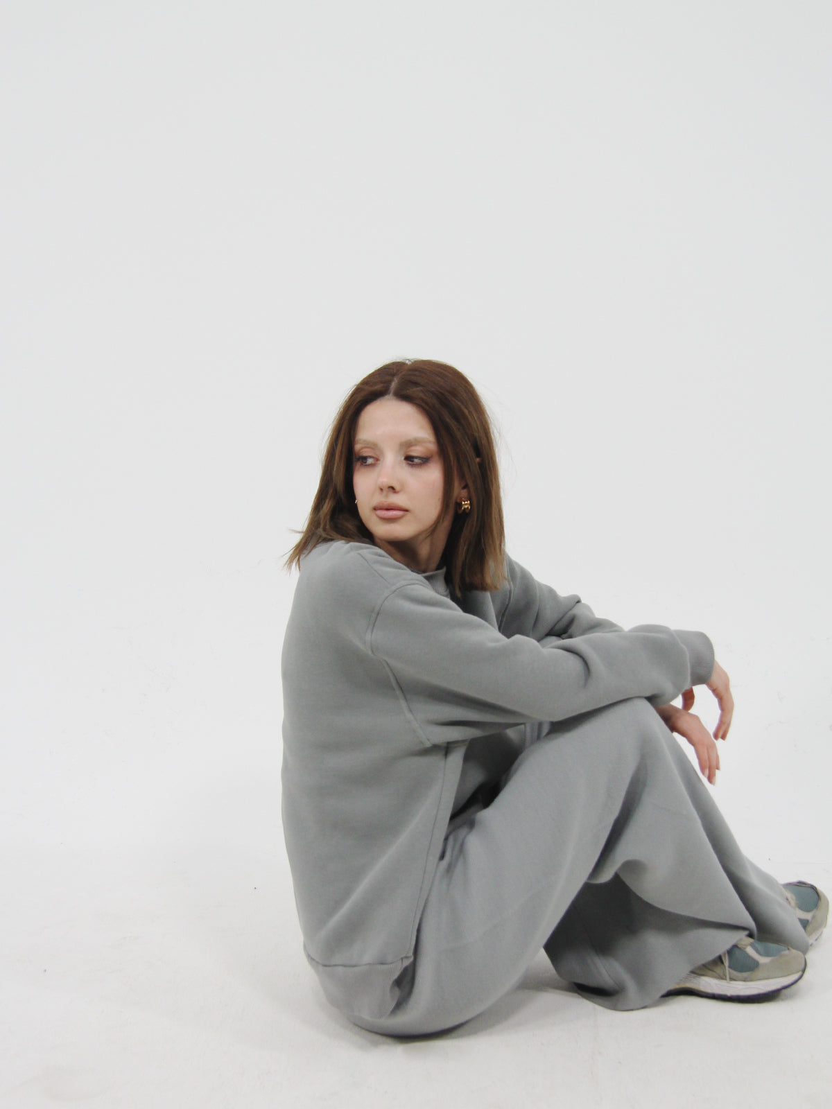 Knitted Wide Trousers Grey