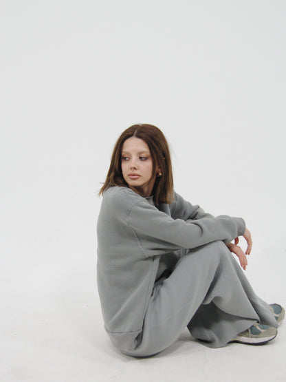 Knitted Wide Trousers Grey