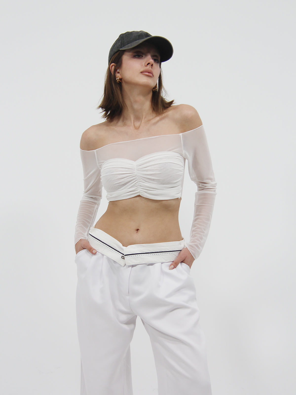 Tulle Long Sleeve Top