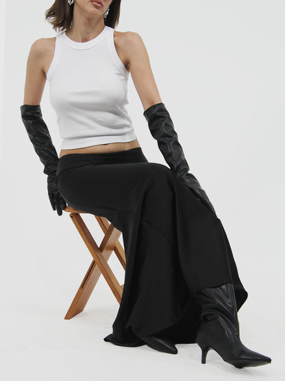 Maxi Satin Skirt Black