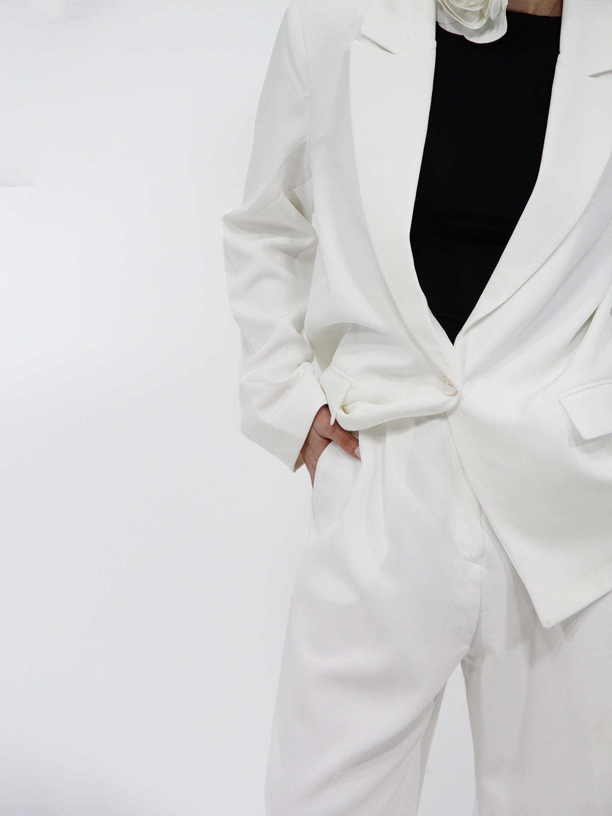 Straight Oversized Blazer Ecru