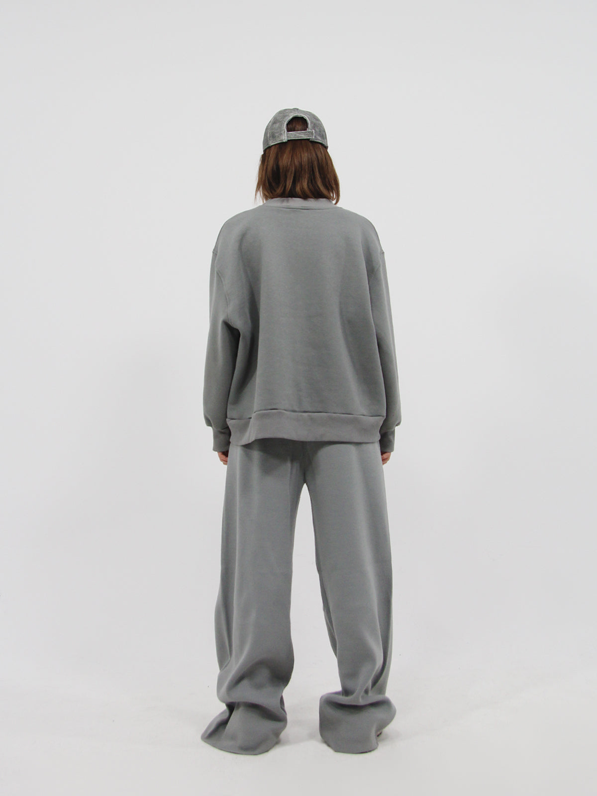 Knitted Wide Trousers Grey
