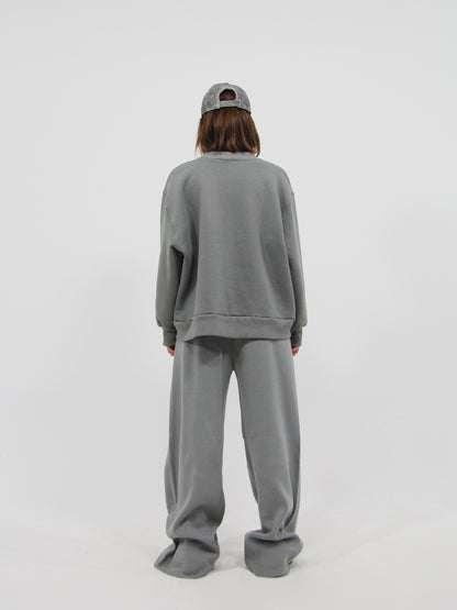 Knitted Wide Trousers Grey