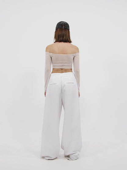 Tulle Long Sleeve Top