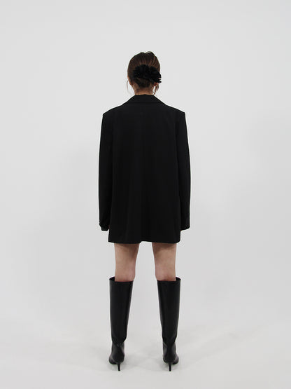 Straight Oversized Blazer Black