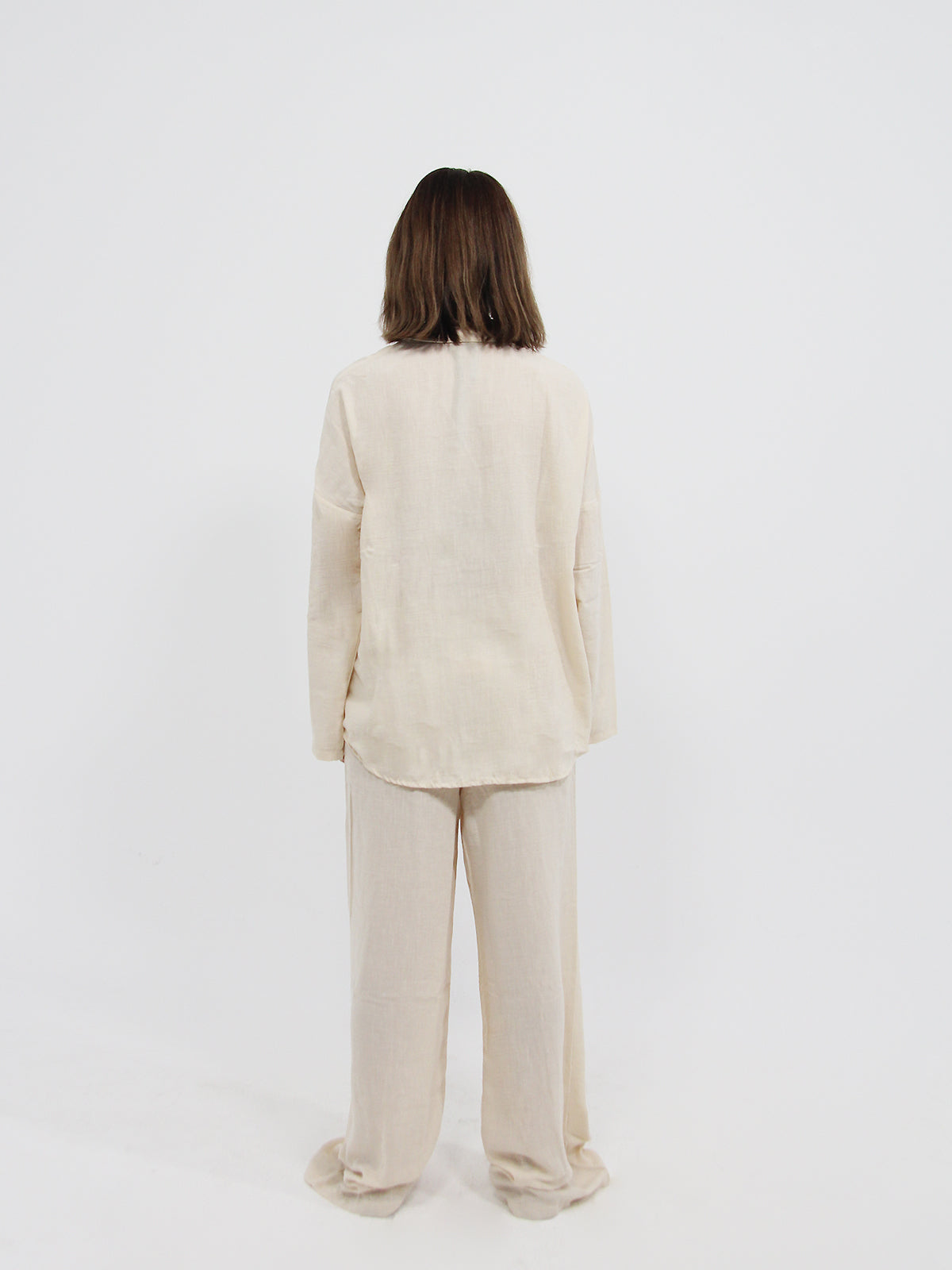 Stone Linen Look Beach Shirt