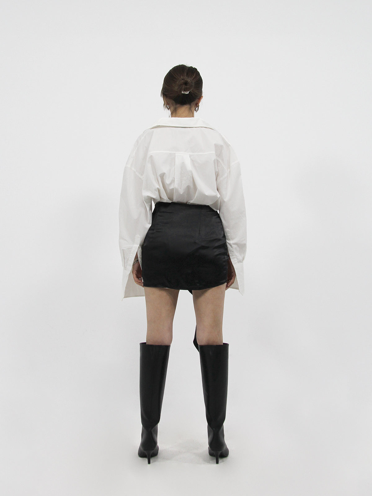 Tie Detail Mini Satin Skirt