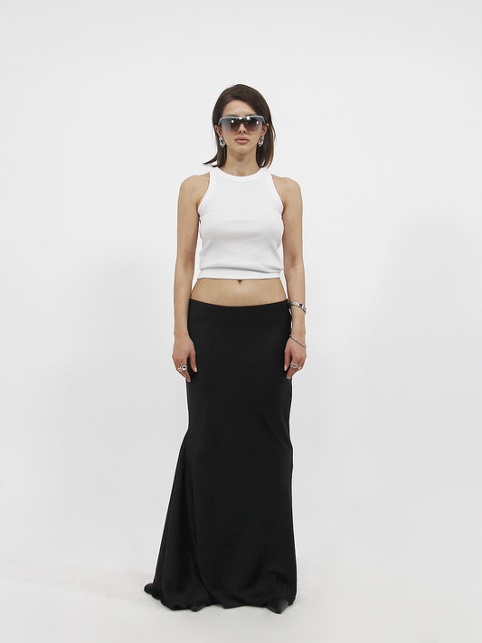 Maxi Satin Skirt Black