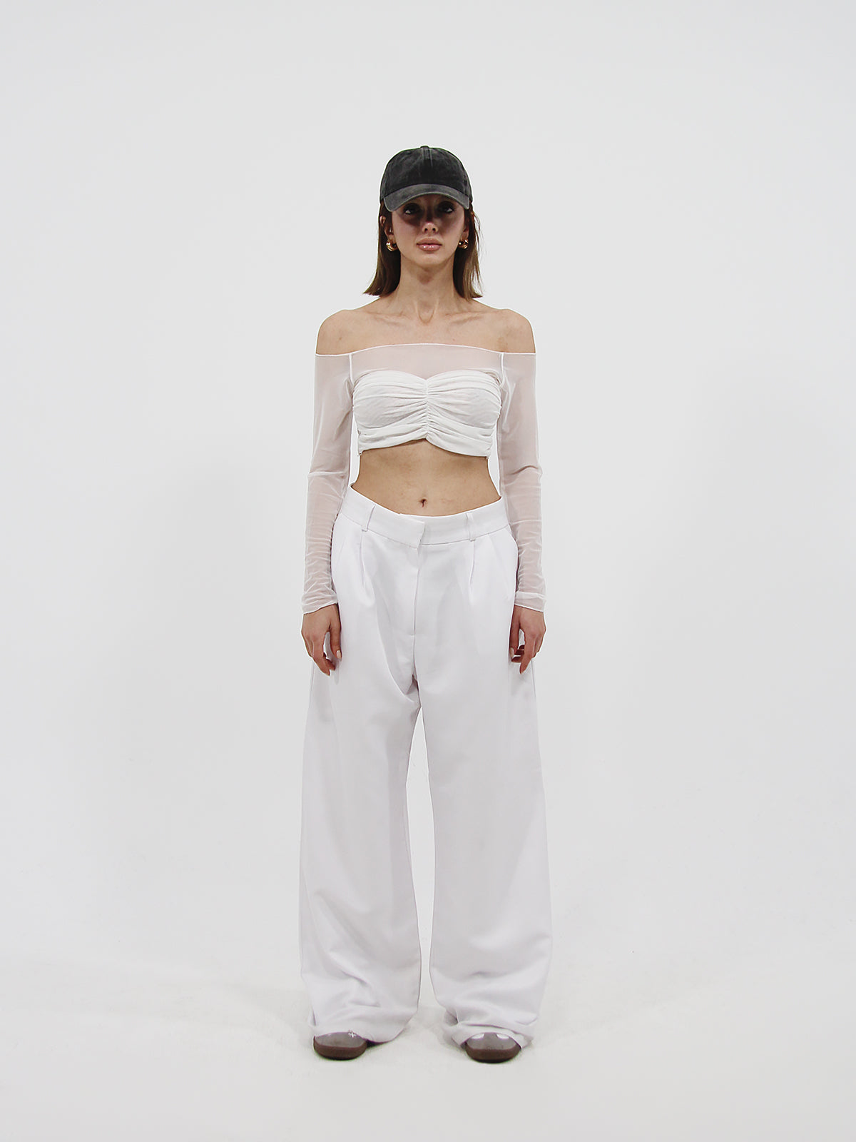 Tulle Long Sleeve Top