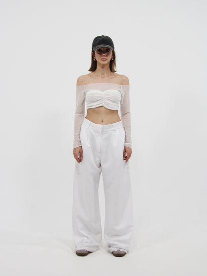Tulle Long Sleeve Top