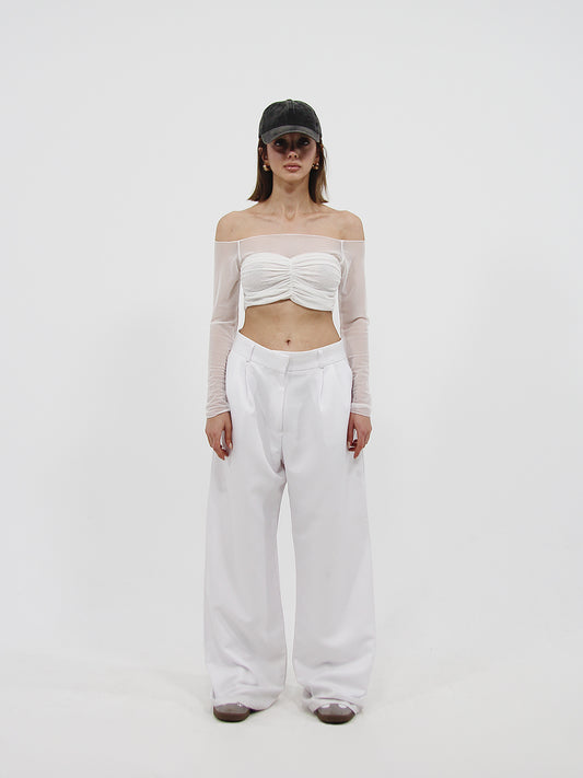 Tulle Long Sleeve Top