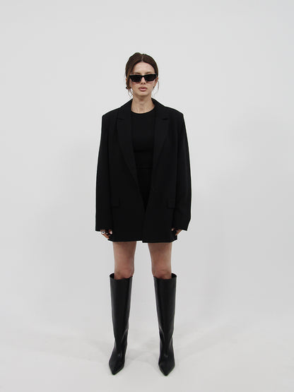 Straight Oversized Blazer Black