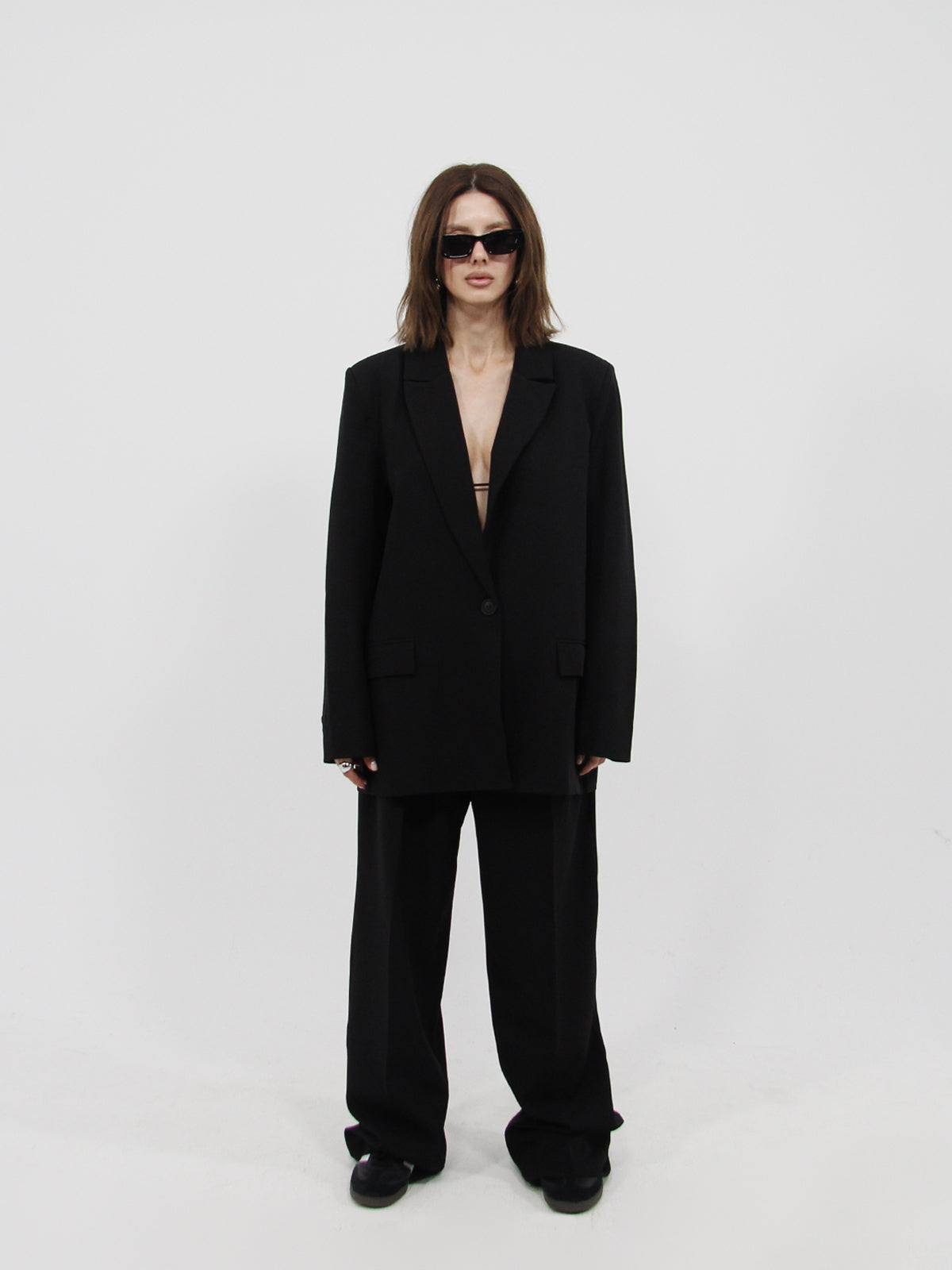 Straight Oversized Blazer Black