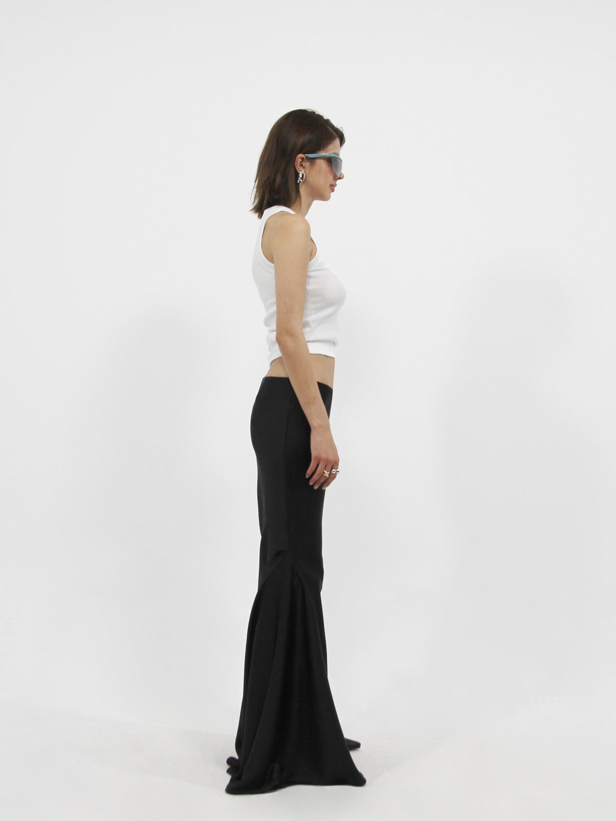 Maxi Satin Skirt Black
