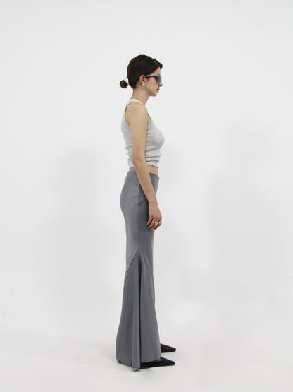 Maxi Satin Skirt Grey
