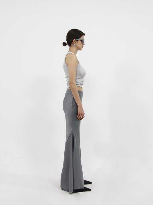 Maxi Satin Skirt Grey