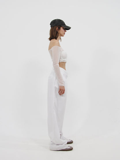 Tulle Long Sleeve Top