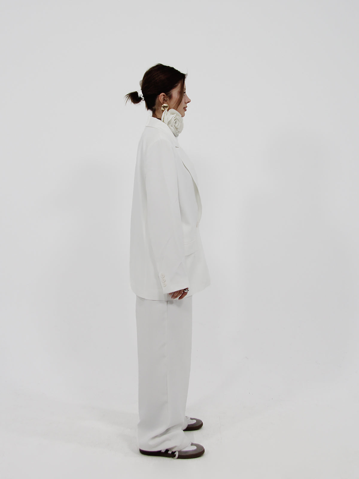 Straight Oversized Blazer Ecru