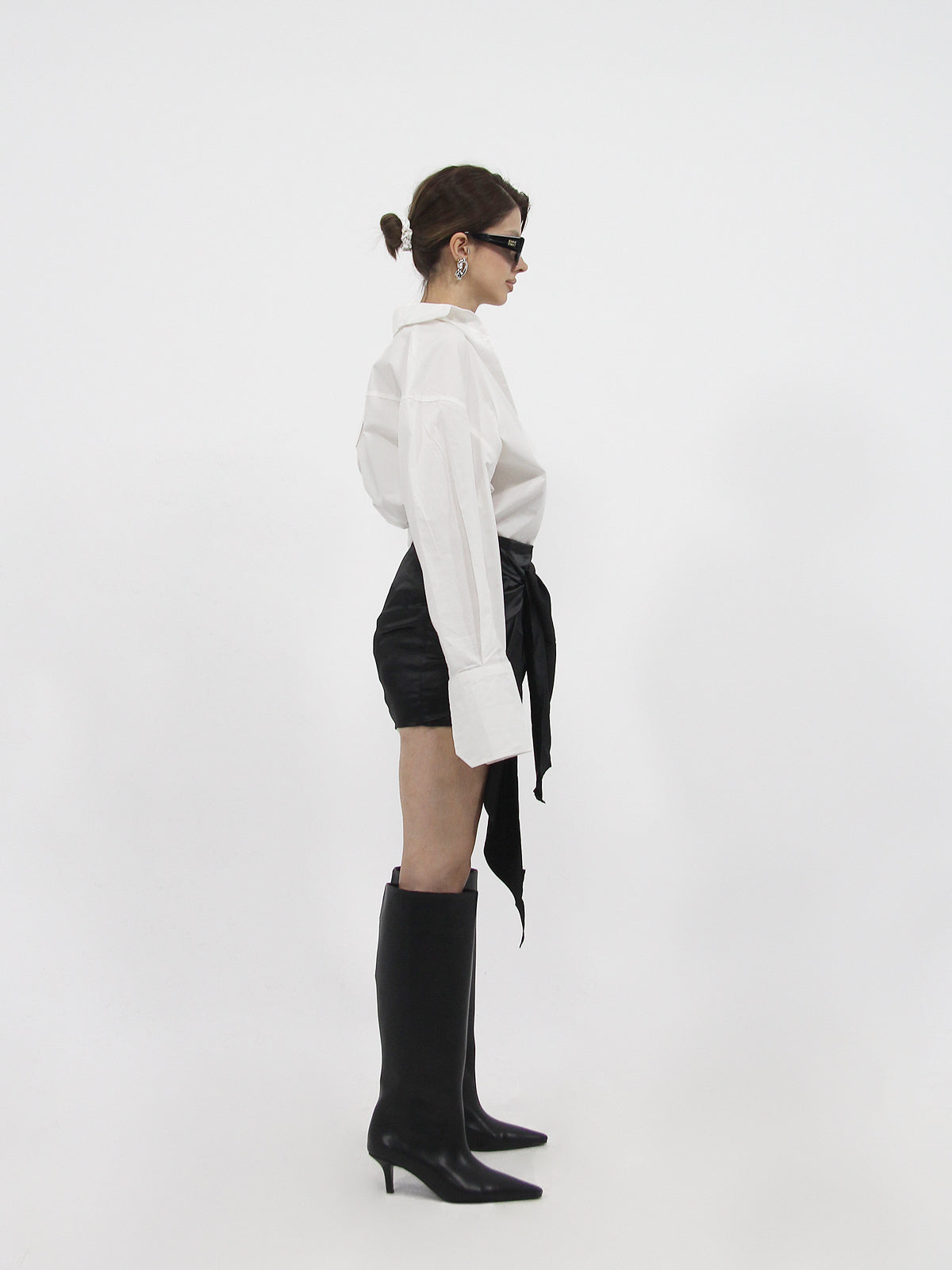 Tie Detail Mini Satin Skirt