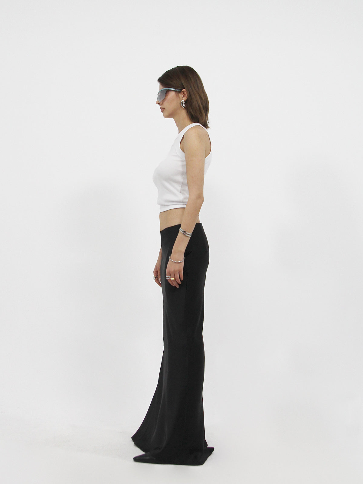 Maxi Satin Skirt Black