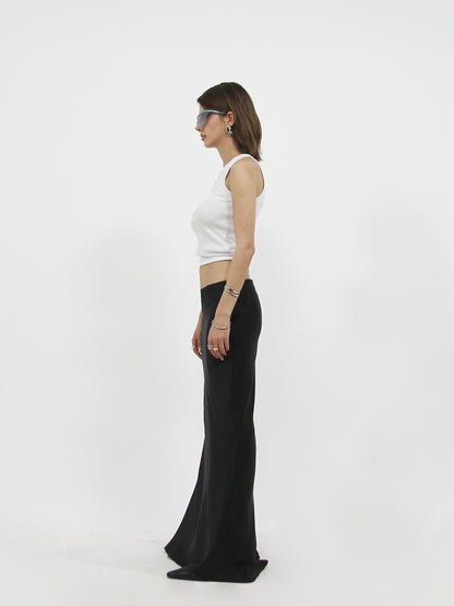 Maxi Satin Skirt Black