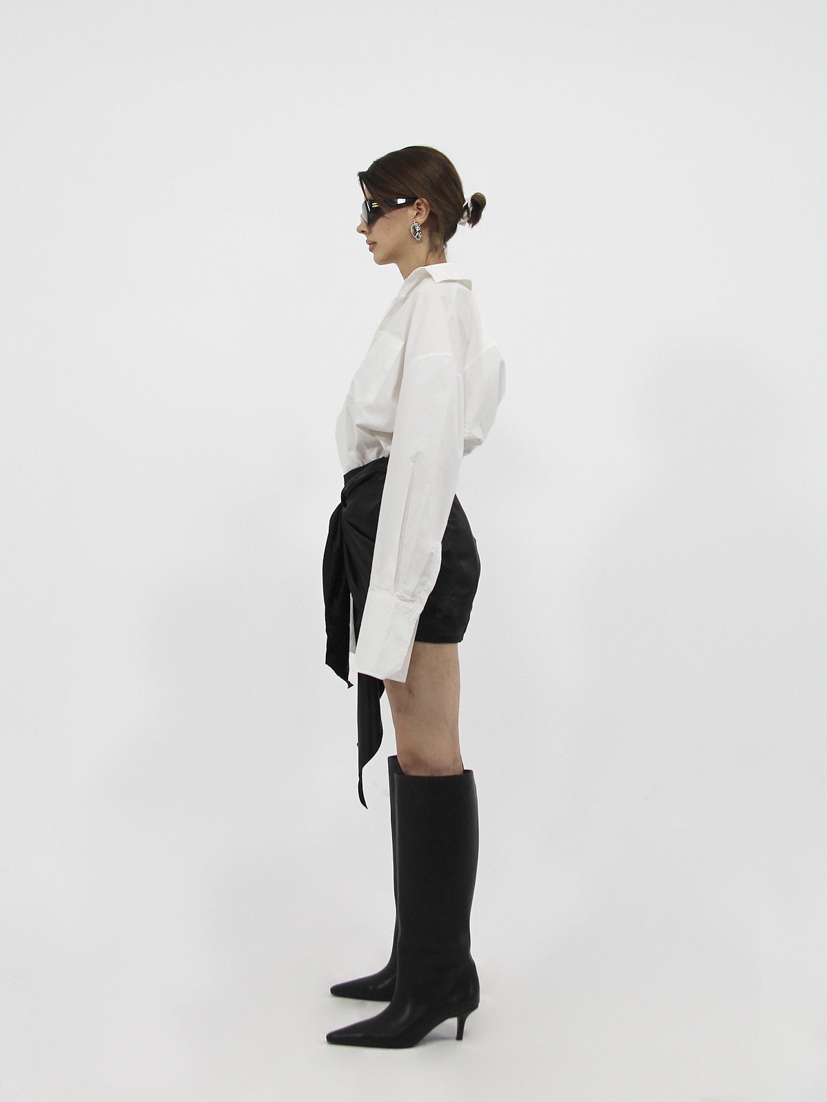 Tie Detail Mini Satin Skirt