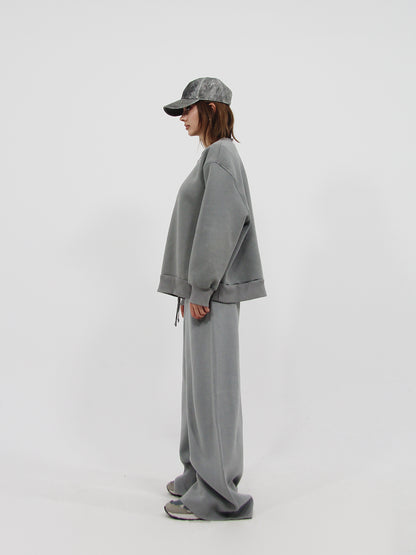Knitted Wide Trousers Grey