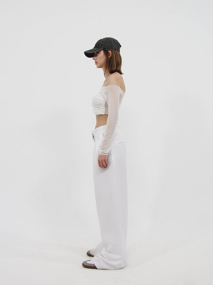 Tulle Long Sleeve Top